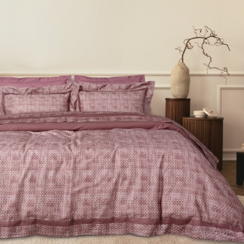 Σετ Σεντόνια Tencel-Βαμβακερά Υπέρδιπλα 240x270εκ. Executive 1687 Κρεμ-Ροζ Das Home