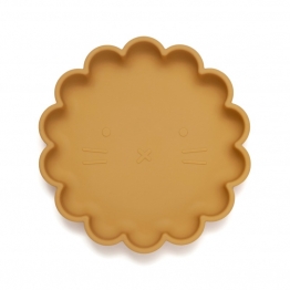 Πιάτο Σιλικόνης Με Βεντούζα Lion Ochre 18x18x3εκ. Petit Monkey PTM-SP6