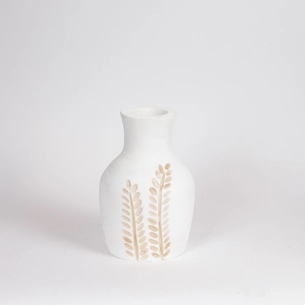 Βάζο Ξύλινο Λευκό-Natural 15x15x25εκ. ESTHETI 819-00681