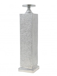 Κηροπήγιο Μεταλλικό Ασημί Σφυρίλατο 13,5x52εκ. Zen Collection 24.6.49670