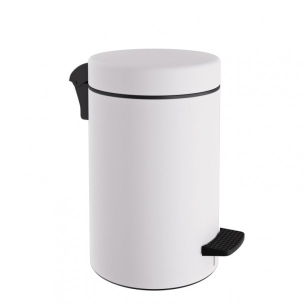 Καλάθι Απορριμμάτων 10lt-Φ20x37εκ. Soft Close Ανοξείδωτο Matte White Pam & Co 2037-033