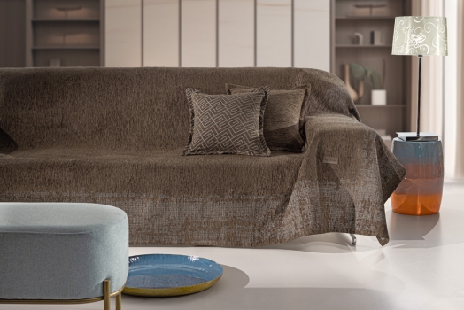 Ριχτάρι Πολυθρόνας Polycotton Chenille Perth Wenge 180x150εκ. Guy Laroche