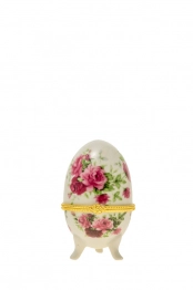 Διακοσμητικό Επιτραπέζιο Αυγό Πορσελάνης Λευκό-Ροζ-Χρυσό 5x7,5εκ. Zen Collection 22.46.48076