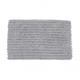 Ταπέτο Μπάνιου Polyester Shaggy Ανοιχτό Γκρι Estia 80x50x3εκ. 02-20743