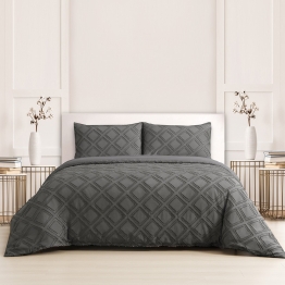 Σετ Παπλωματοθήκη Microfiber Υπέρδιπλη 225x240εκ. Luna Grey Melinen 20003792