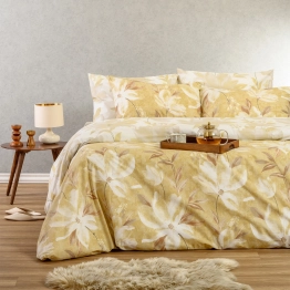 Σετ Σεντόνια Polycotton Διπλά 205x270εκ. Giulia Ochre Casual Line Melinen 20005276