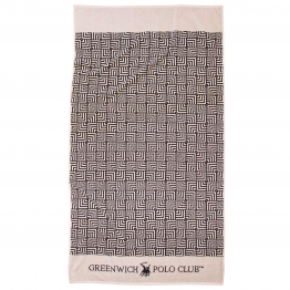 Πετσέτα Θαλάσσης Βαμβακερή 90x170εκ. Essential 3732 Εκρού-Μαύρη Greenwich Polo Club