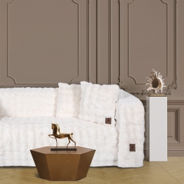 Ριχτάρι Γούνινο Faux Fur Τριθέσιος 180x300εκ. Premium 3936 Ιβουάρ Greenwich Polo Club