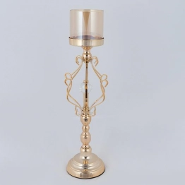 Κηροπήγιο Μεταλλικό Χρυσό 15x42εκ. ESTHETI 752-24095