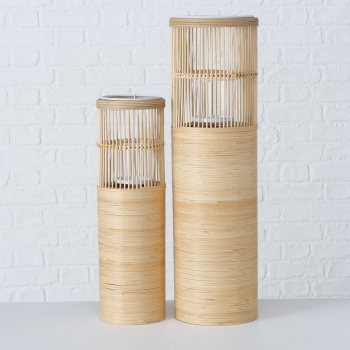Κηροπήγιο Σετ 2τμχ Bamboo Natural 22x77εκ.-17x57εκ. Shana MSA 20-23-817
