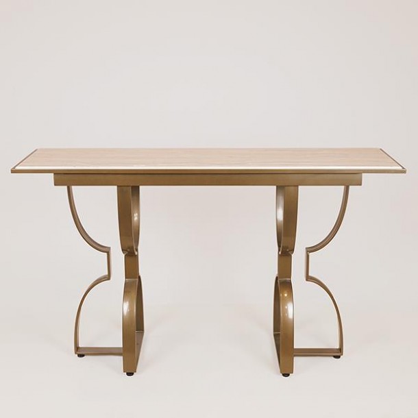 Κονσόλα Μεταλλική Χρυσή-Λευκή 140x40x80εκ. ESTHETI 750-39562