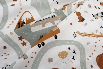 Πάνα Χασέ Βαμβακερή 80x80εκ. Countryside 580 White-Mint DimCol