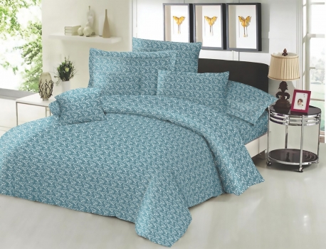 Σεντόνι Μεμονωμένο Εμπριμέ Polycotton Διπλό 200x240εκ. Fern Petrol Komvos Home 7002188-51