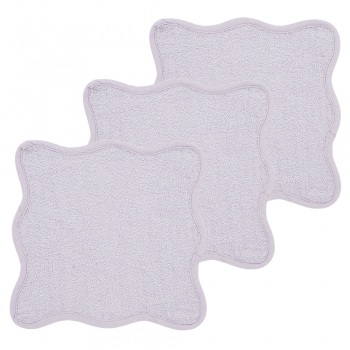 Σετ 3τμχ Λαβέτα Βαμβακερή 30x30εκ. Wavy Soft Lavender Meyco MEY-167.227.72.02.M3