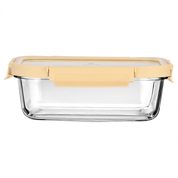 Φαγητοδοχείο Γυάλινο Με Καπάκι Πλαστικό 1520ml/23,5x17,8x7,6εκ. Click & Seal Ιβουάρ Estia 01-26479