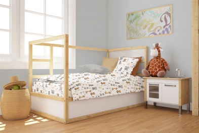 Παπλωματοθήκη Φανελένια Κούνιας 120x160εκ. Savanna 36 White-Grey DimCol