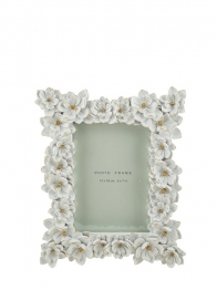 Κορνίζα Polyester Με Λουλούδια Λευκά-Χρυσό 13x18εκ. Zen Collection 25.50.52353