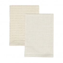 Σετ 2τμχ Πετσέτα Κουζίνας Βαμβακερή 45x65εκ. Piccolo Μπεζ Estia 01-37888