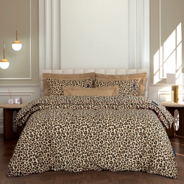 Σετ Παπλωματοθήκη Polycotton Υπέρδιπλη 220x240εκ. Essential 2218 Μαύρη-Μπεζ-Ώχρα Greenwich Polo Club