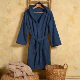 Μπουρνούζι Ενηλίκων Βαμβακερό Medium Bloom Navy Blue Melinen 20003836