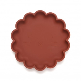 Πιάτο Σιλικόνης Με Βεντούζα Lion Baked Clay 18x18x3εκ. Petit Monkey PTM-SP4