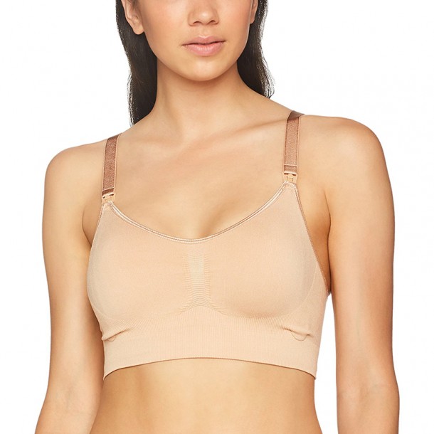 Σουτιέν Θηλασμού Χωρίς Ραφές Μπεζ Seamless Nursing Bra Large Carriwell CW3052