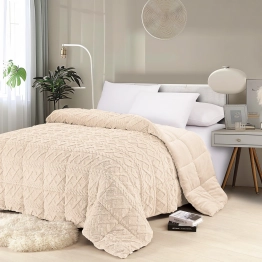 Κουβερτοπάπλωμα Flannel-Sherpa Μονό 160x220εκ. Ecrou Silver Melinen 20003765