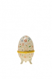Διακοσμητικό Επιτραπέζιο Αυγό Πορσελάνης Λευκό-Multi-Χρυσό 5x7,5εκ. Zen Collection 22.46.48078