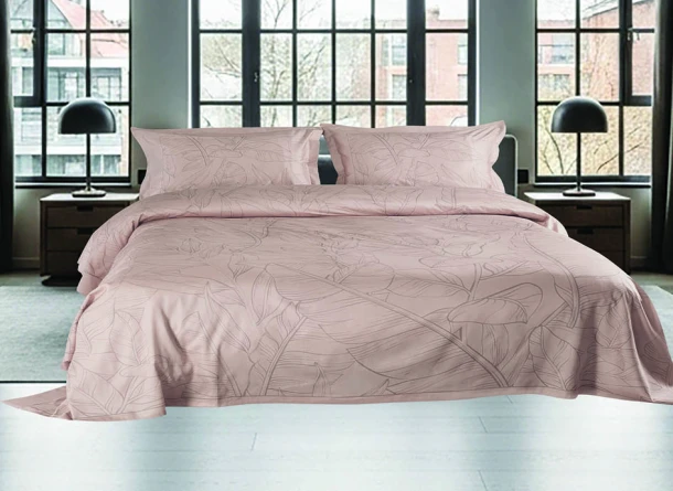 Σετ Παπλωματοθήκη Βαμβακοσατέν Υπέρδιπλη 220x240εκ. Leaves Makis Tselios