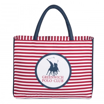 Τσάντα Θαλάσσης Polyester 46x36εκ. Essential 4027 Μπλε-Κόκκινη Greenwich Polo Club
