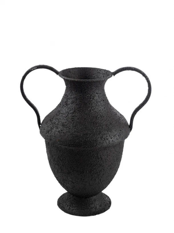 Βάζο-Αμφορέας Μεταλλικό Μαύρο 27,5x20x32,5εκ. Zen Collection 25.19.51402