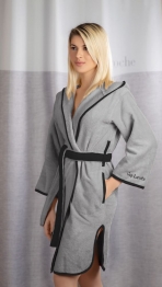 Μπουρνούζι Με Κουκούλα Polycotton New Comfy Smoke Medium Guy Laroche