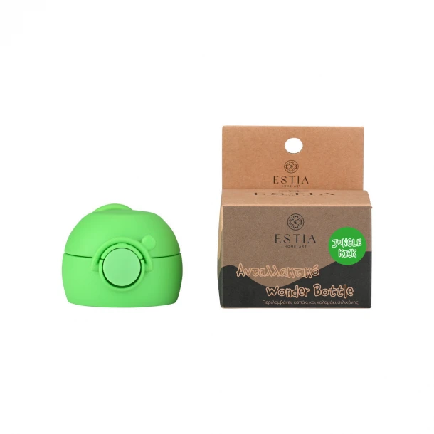 Ανταλλακτικό Καπάκι Με Καλαμάκι Για Παιδικό Θερμός Jungle Kick 500ml-7,9x6,6x17,9εκ. Wonder Bottle Estia 01-33354