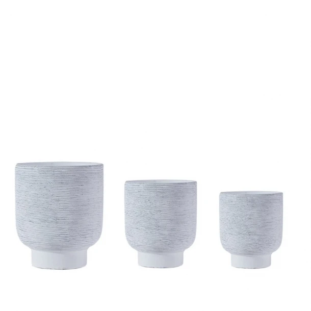 Κασπώ Σετ 3τμχ Κεραμικό Λευκό ESPIEL 28x31εκ.-23x26εκ.-12,5x14,5εκ. TOF104