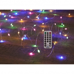 Λαμπάκια 50 Led-5μ. Πολύχρωμα Ασημί Καλώδιο MSA 20-92-144