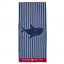 Πετσέτα Θαλάσσης Βαμβακερή 70x140εκ. Beach Towels 3902 Μπλε-Κόκκινη-Λευκή Greenwich Polo Club Junior