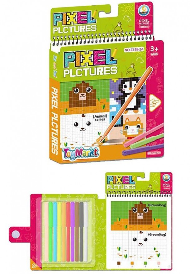 Ζωγραφική Pixel Pictures με 15 Σχέδια&10 Χρώματα 17x2x20εκ. Toy Markt 71-3188