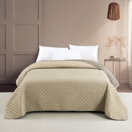Κουβερλί 2 Όψεων Microfiber Υπέρδιπλο 220x240εκ. Renzo Ecru-Grey Melinen 20003332