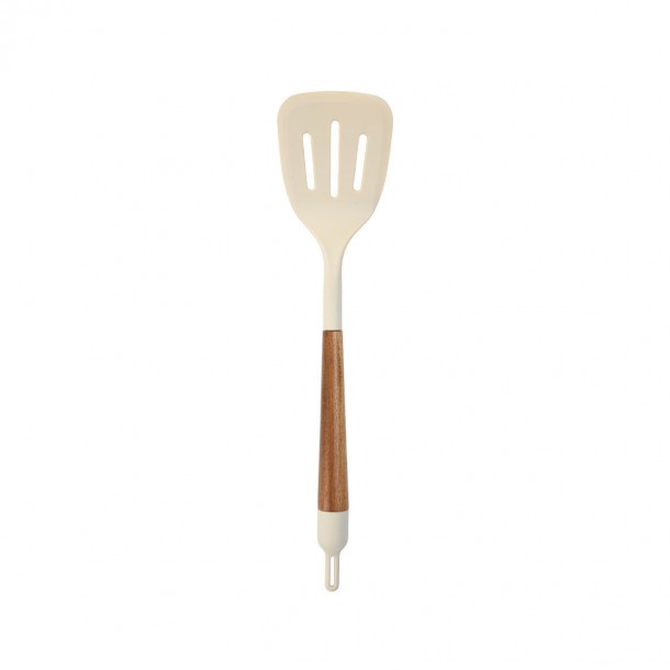 Σπάτουλα Τρυπητή Ξύλινη-Σιλικόνης Ivory 8,5x4,5x14εκ. Allure Estia 01-25106