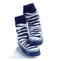 Καλτσοπαντόφλες Βαμβακερές 12-18 Μηνών Mocc ons Blue Zebra Sock Ons MO12