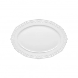 Πιατέλα Σερβιρίσματος Οβάλ Πορσελάνης Ανάγλυφη White 25εκ. Athenee Estia 07-13479