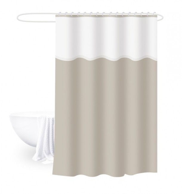 Κουρτίνα Μπάνιου Δίχρωμη 180x180εκ. Peva Bliss White-Beige 2435739