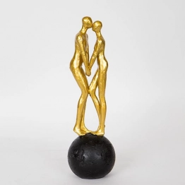 Διακοσμητική Επιτραπέζια Φιγούρα Ζευγάρι Polyresin Χρυσό-Μαύρο 9,5x9,5x31,5εκ. ESTHETI 752-27088