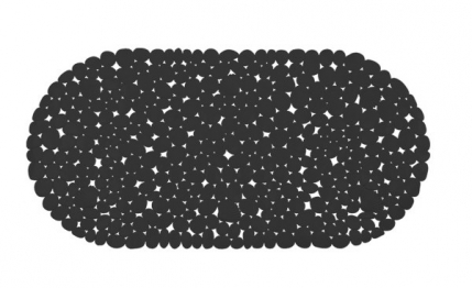 Ταπέτο Μπανιέρας Αντιολισθητικό Pvc 69x35εκ. Bliss Black 2435686