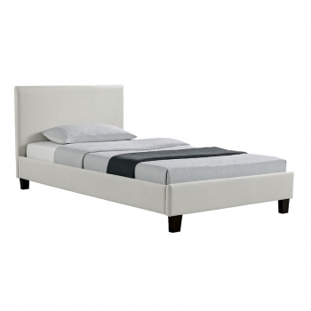 Κρεβάτι Nevil pakoworld 100x200 PU χρώμα λευκό ματ