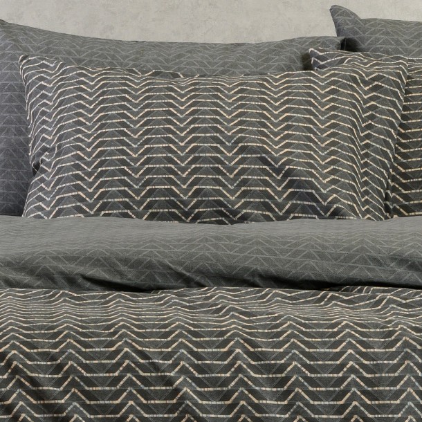 Ζεύγος Μαξιλαροθήκες Βαμβακερές 50x70εκ. Paris Anthracite Ultra Line Melinen 20005514