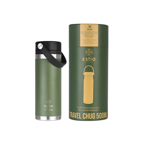 Θερμός Ανοξείδωτος Travel Chug Forest Spirit Save The Aegean Estia 500ml-7x7x21,4εκ. 01-17811