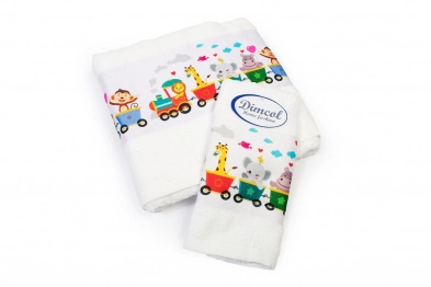Σετ Πετσέτες 2τμχ Μπεμπέ Βαμβακερές Train 346 White DimCol