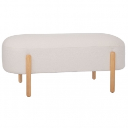 Σκαμπώ Υφασμάτινο-Ξύλινο Κρεμ-Καφέ 108x41x48εκ. iliadis 92165