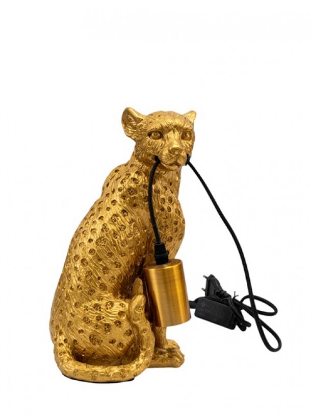 Φωτιστικό Επιτραπέζιο Polyester Χρυσό Λεοπάρδαλη 18,5x15x28εκ. Zen Collection 25.52.52343